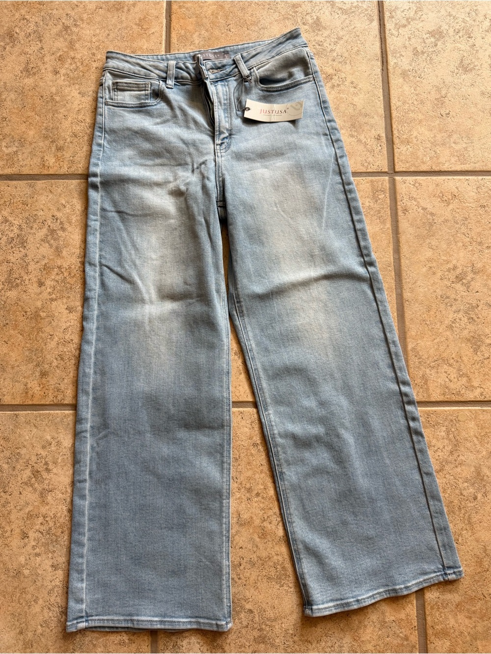 Just USA Light Wash Wide Leg Jeans